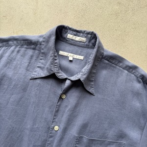 PERRY ELLIS SOLID COLOR LINEN SHIRT