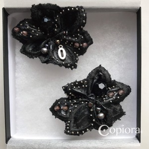 イヤリング    　 leather flower03