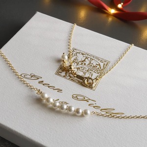 【大人の上品パール】国産貝パールの華奢ネックレス 卒業式・入学式　クリスマスギフトにも　冬ネックレス