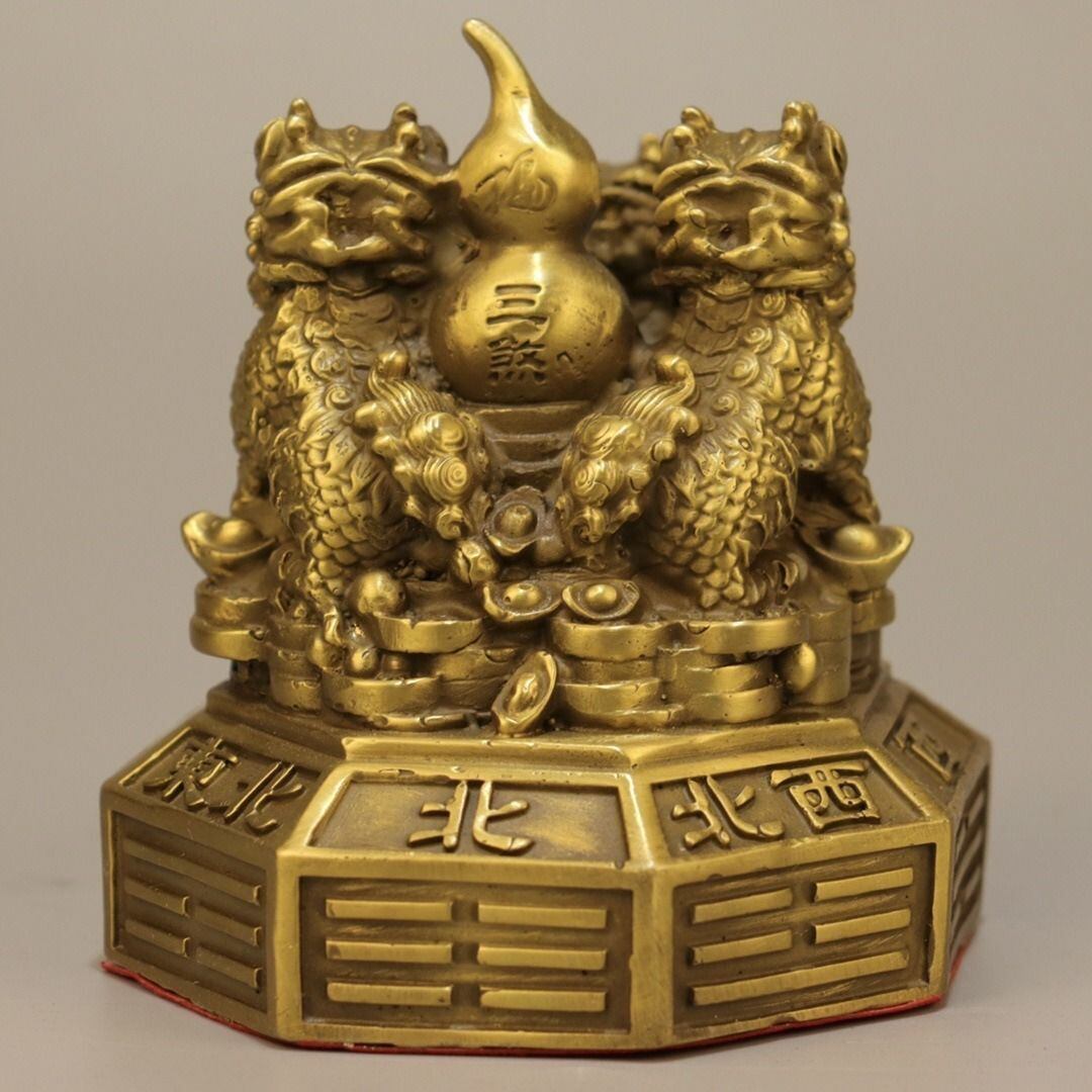 麒麟 置物 オブジェ 金色 黄金 ゴールド 優雅 伝統的 運 金運 健康運