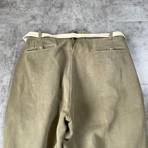 40-50s フレンチワーク 太畝コーデュロイ グレー パンツ W33 詳細写真10