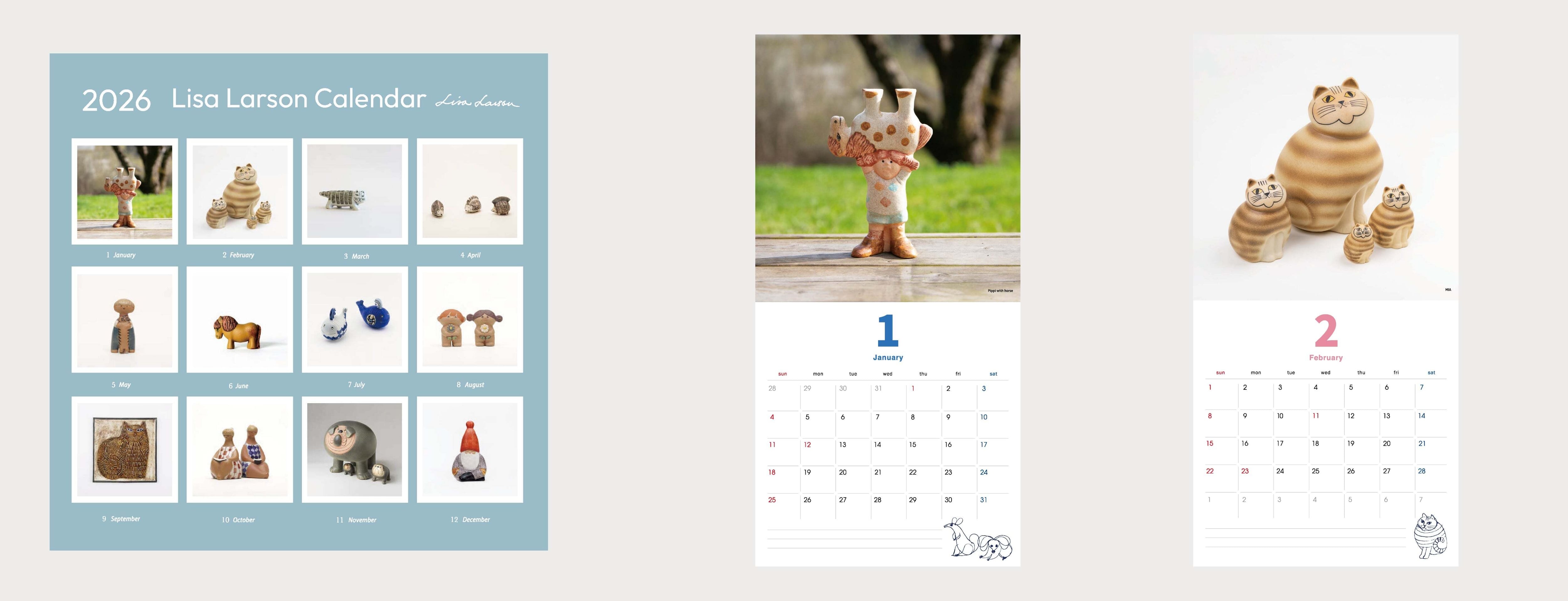 リサ・ラーソン 壁掛けカレンダー2026（セラミックワークス） | 101