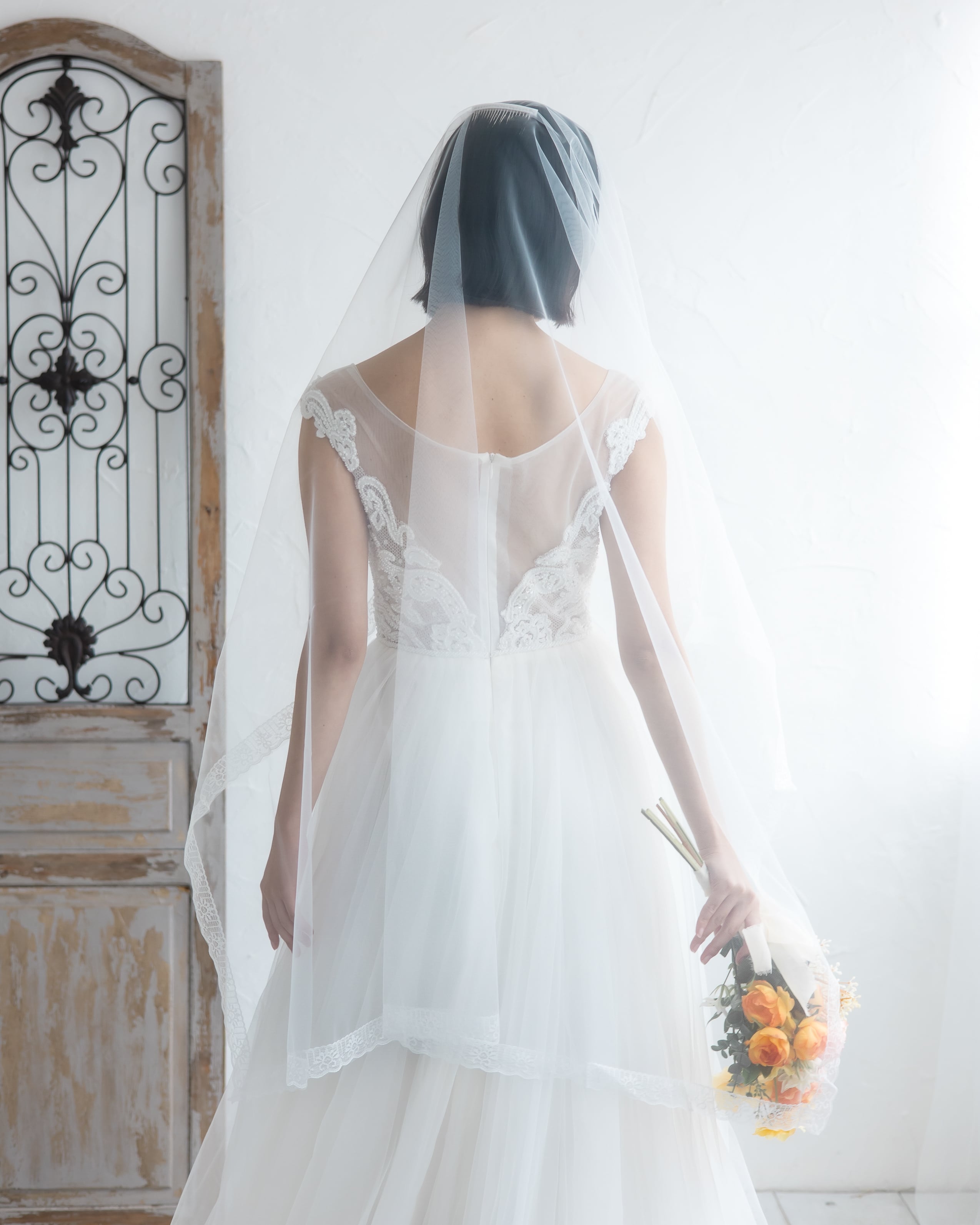 ミディアム丈レースウェディングベール【VL2308-01】 | ブライダル