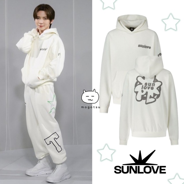 ★ATEEZ ヨサン 着用！！【SUNLOVE】Tour Brushed Hoodie Ivory