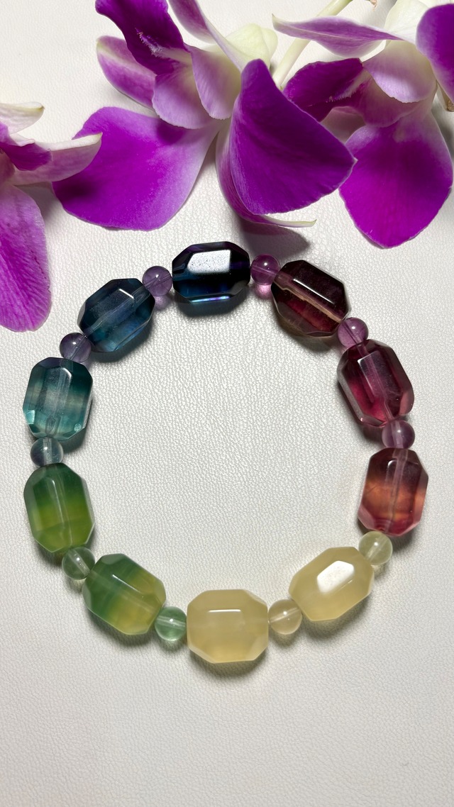Multicolor Fluorite Bracelet / マルチフローライトブレスレット / 内径17㎝