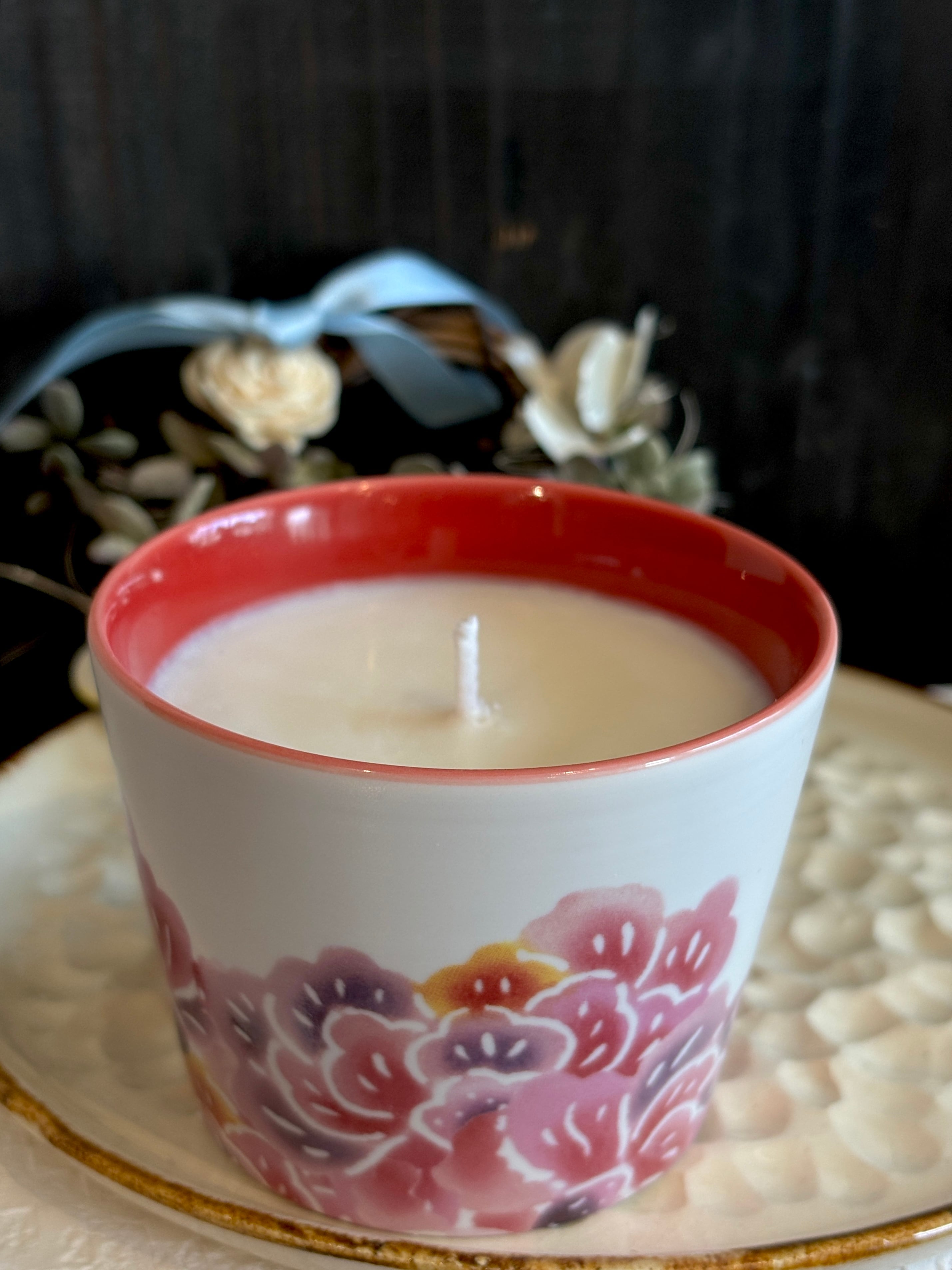 アロマソイキャンドル(籠目の木蓋付)