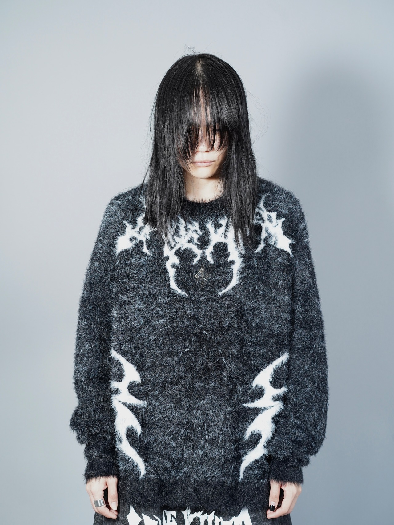 【LOVE KILLER】Graphic logo mohair knit