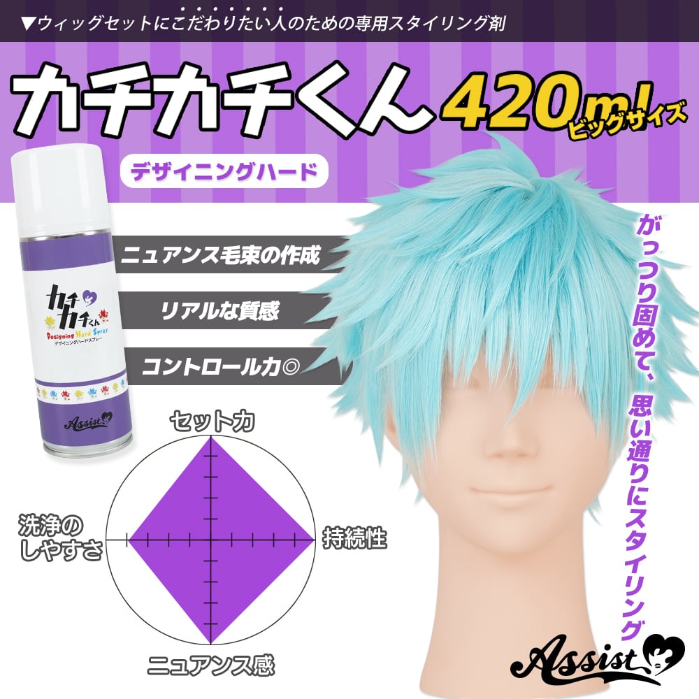 アシストウィッグ【カチカチくん ハードスプレー】コスプレ ウィッグ