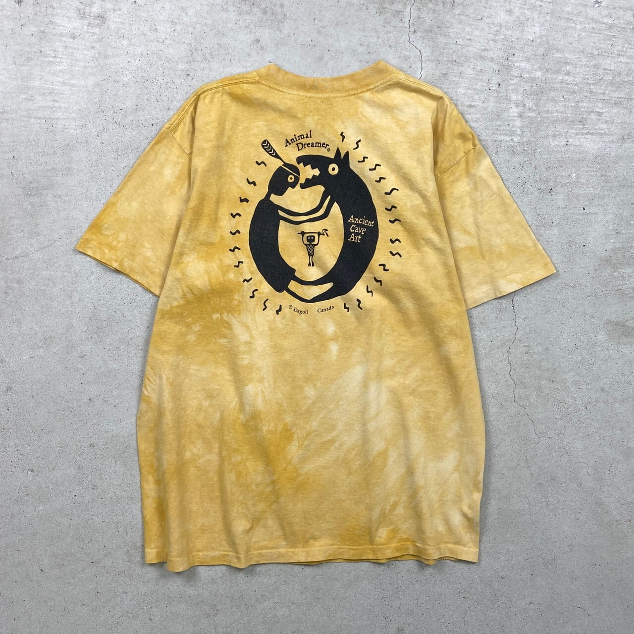 90年代 カナダ製 DAGOLI ネイティブ柄 アートプリントTシャツ タイダイ