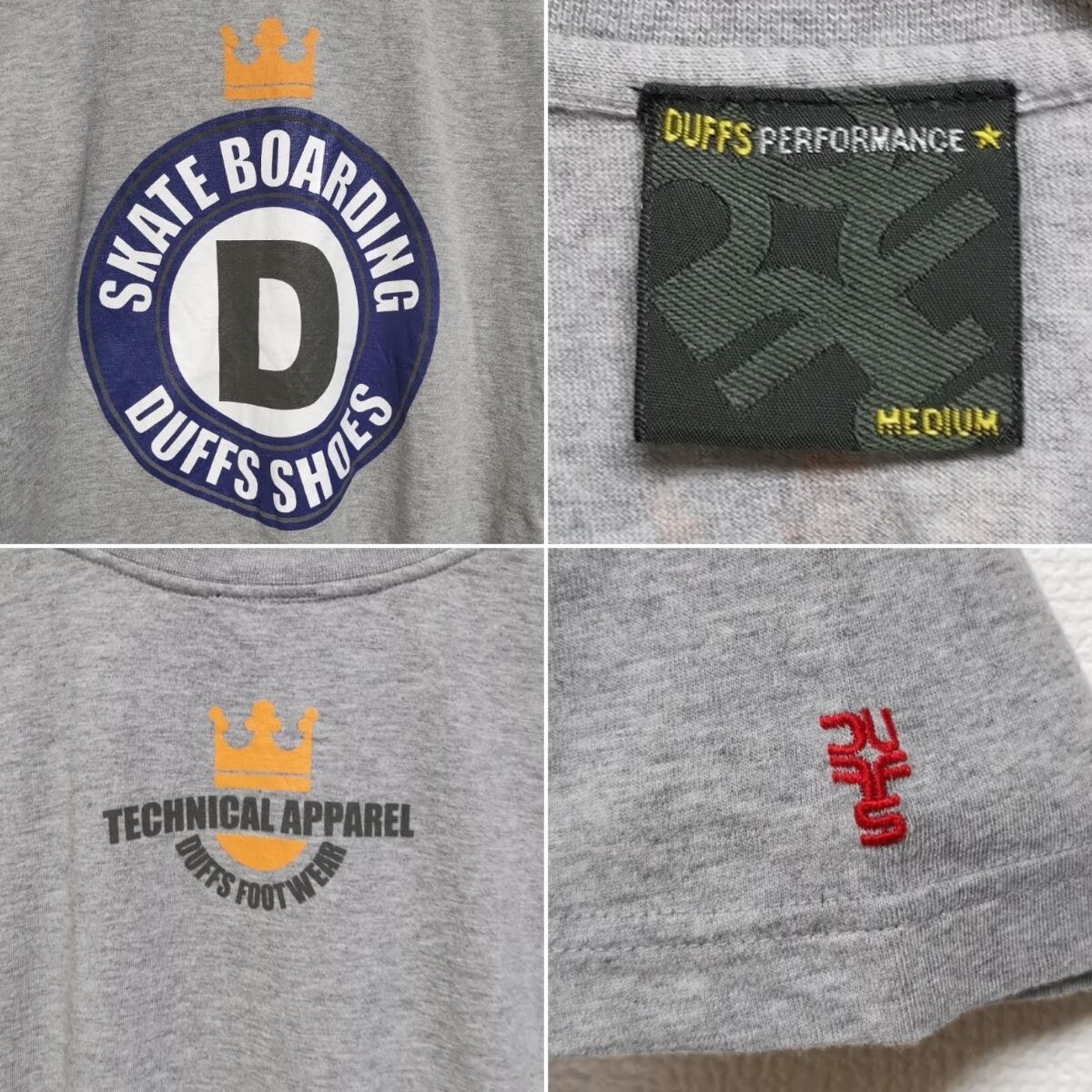 送料無料 M 90s ダフス DUFFS SHOES Tシャツ SKATE USA製 neggycmart_base