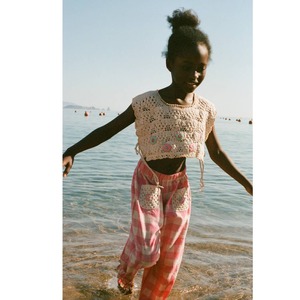 ＜BEBE ORGANIC＞Anais Pants クロシェポケット チェックパンツ