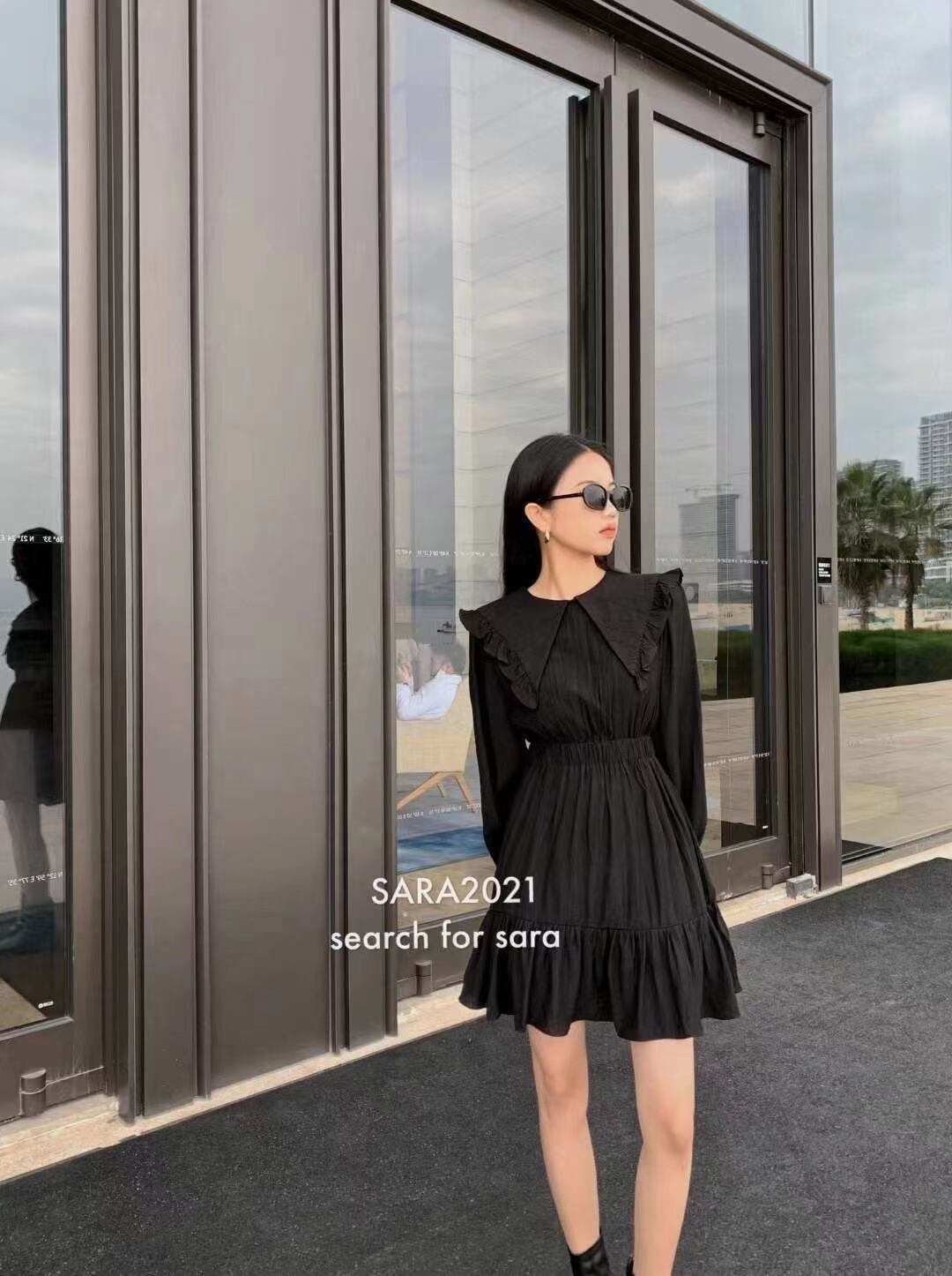 ビッグフリルカラー　ワンピース    AJ−33287-18