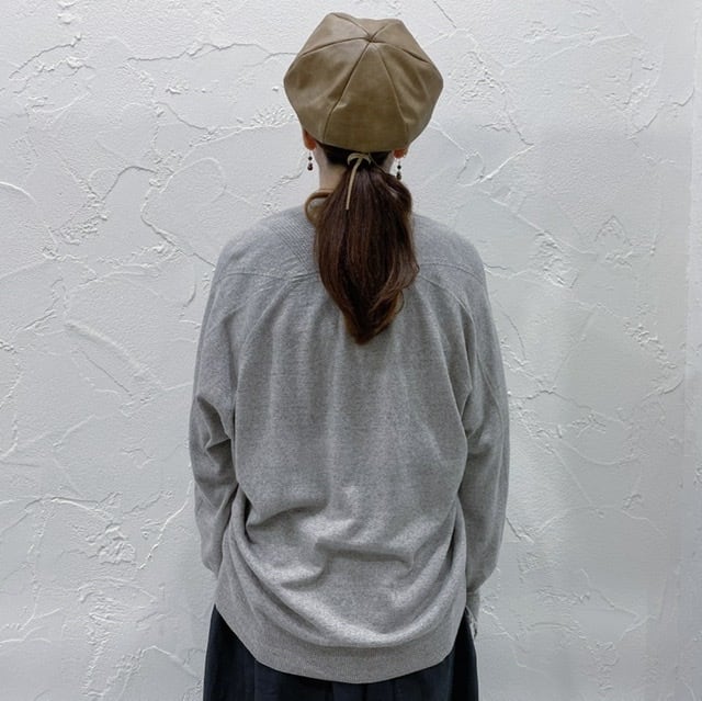 pas de calais 植物染めコットンウールバックドレープカーディガン