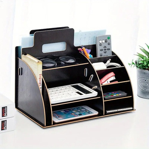 デスク収納 木製 A4収納可 小物収納 書類収納 幅33cm 多機能収納棚 オフィス用品 ヴィンテージ 北欧