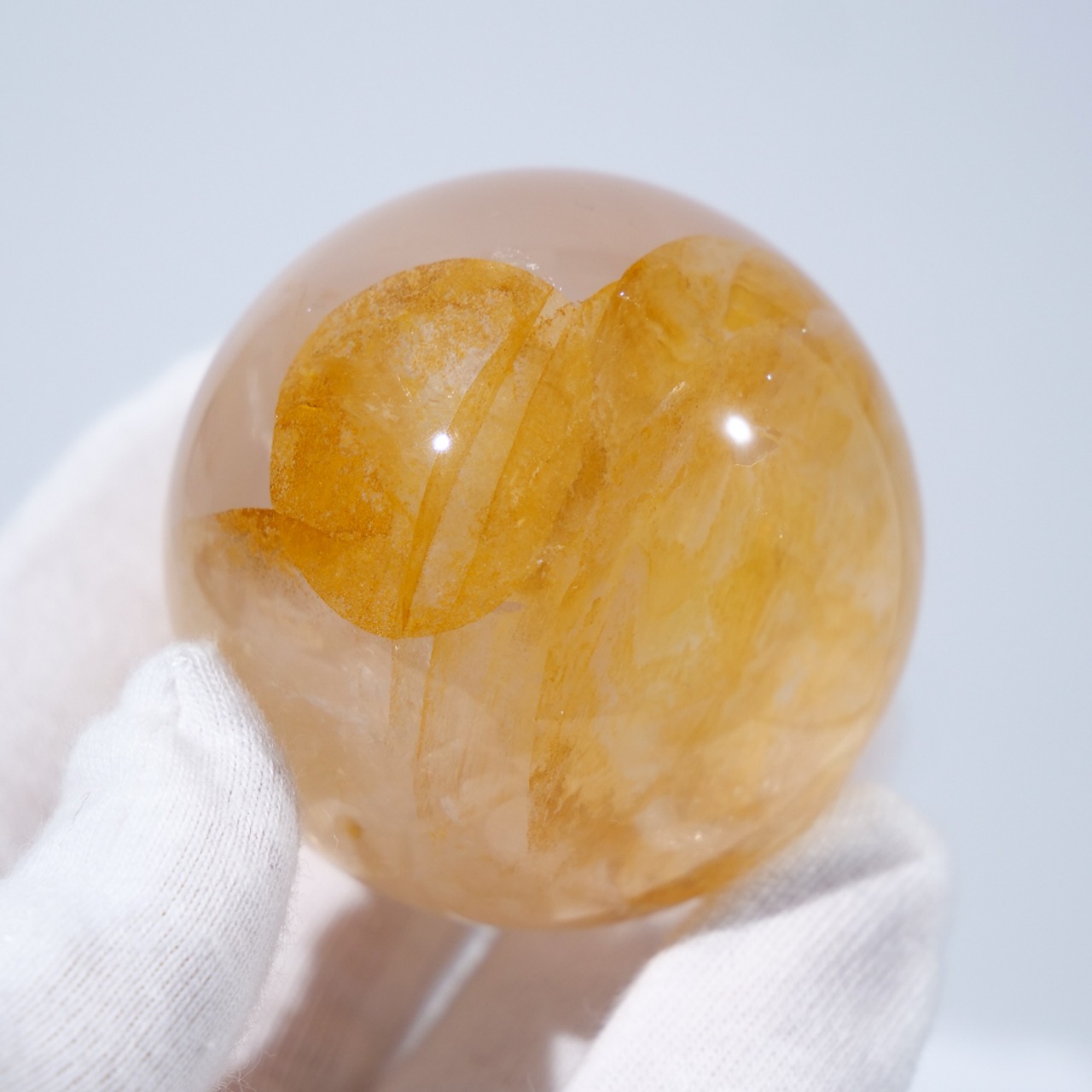 ゴールデンヒーラー イエローヘマタイト ローズクォーツ / スフィア【φ4.5cm】