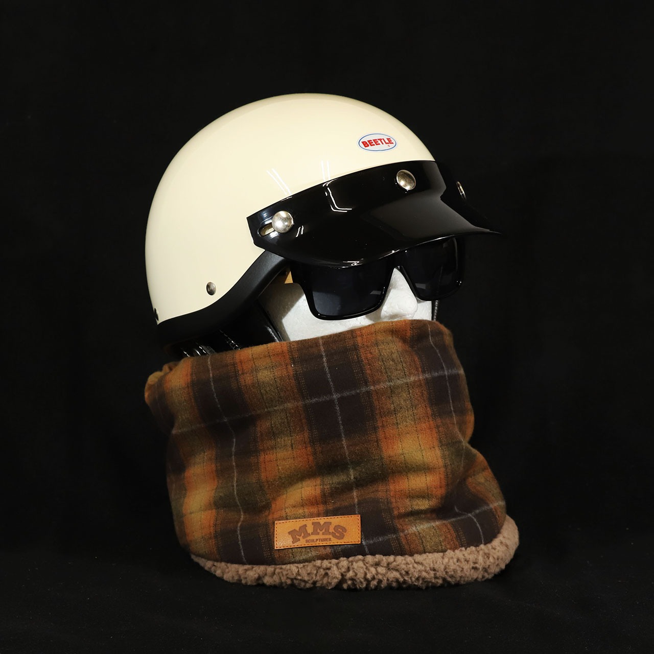 ROBIN NECK WARMER /タータンチェック（ORANGE）&ブラウンファー