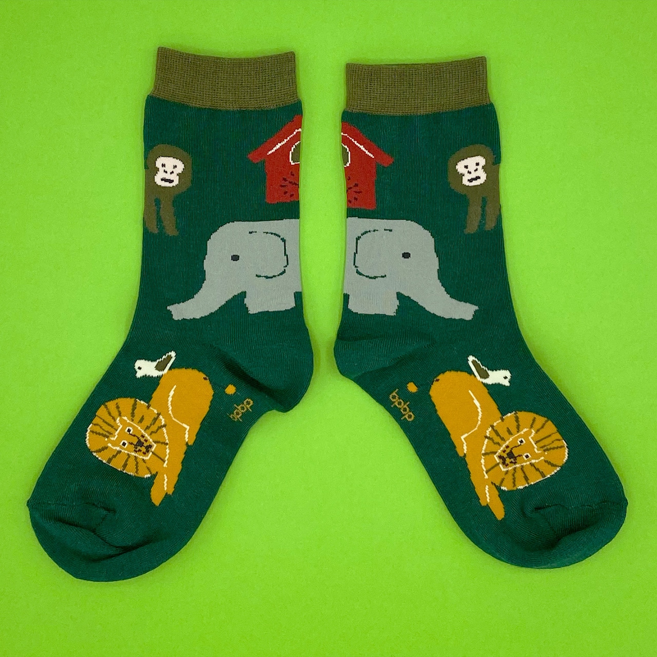 3-7 KIDS【JIN KITAMURA】北村人SOCKS  EHON ANIMALS  3～7歳児向けキッズサイズソックス 絵本の動物たち
