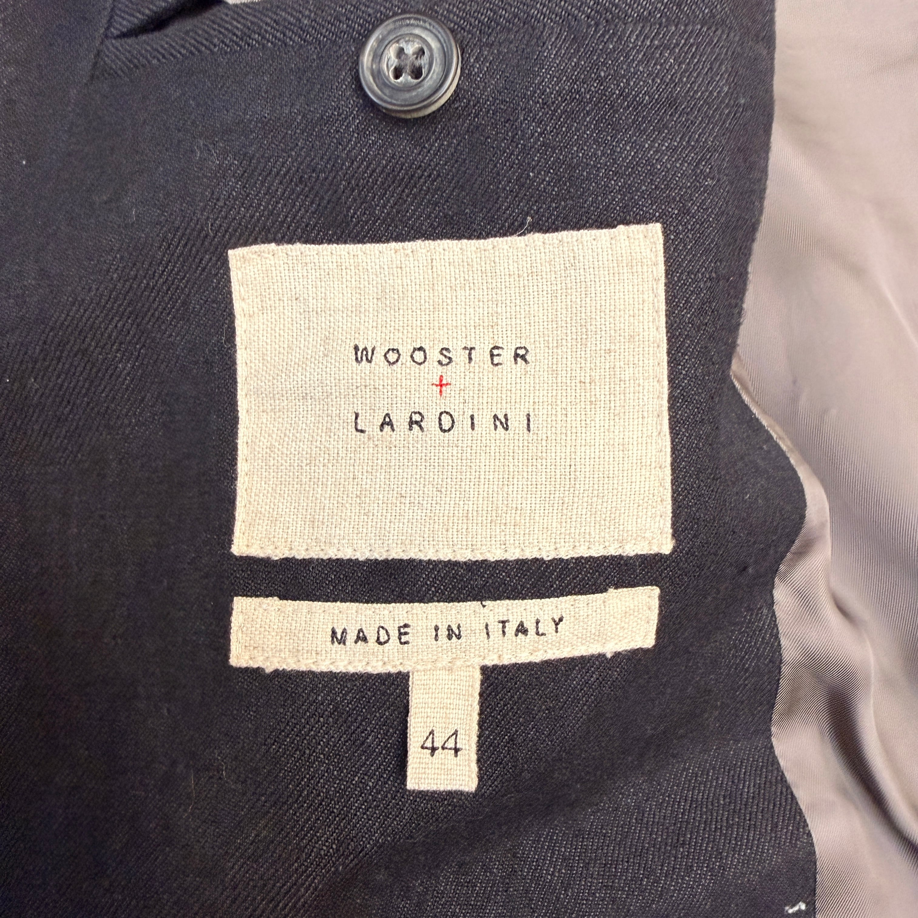 WOOSTER LARDINI Linen wool navy jacket 44 | ASSET VINTAGE アセット