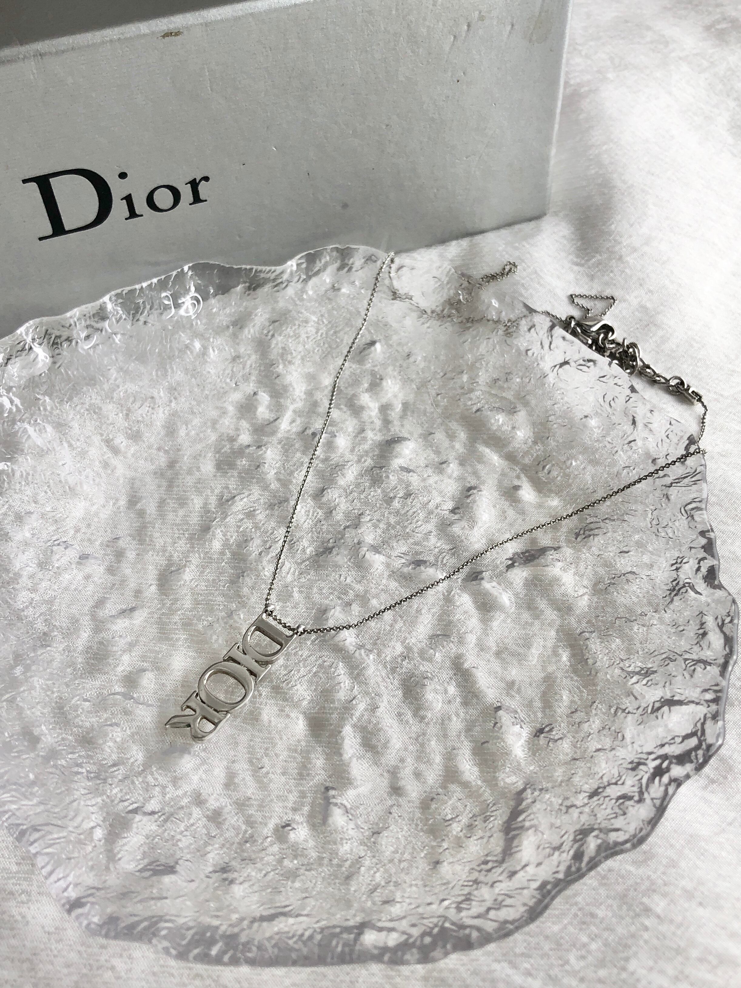 Christian Dior クリスチャン ディオール ネックレス シルバー ロゴ vintage ヴィンテージ オールド niwwkc