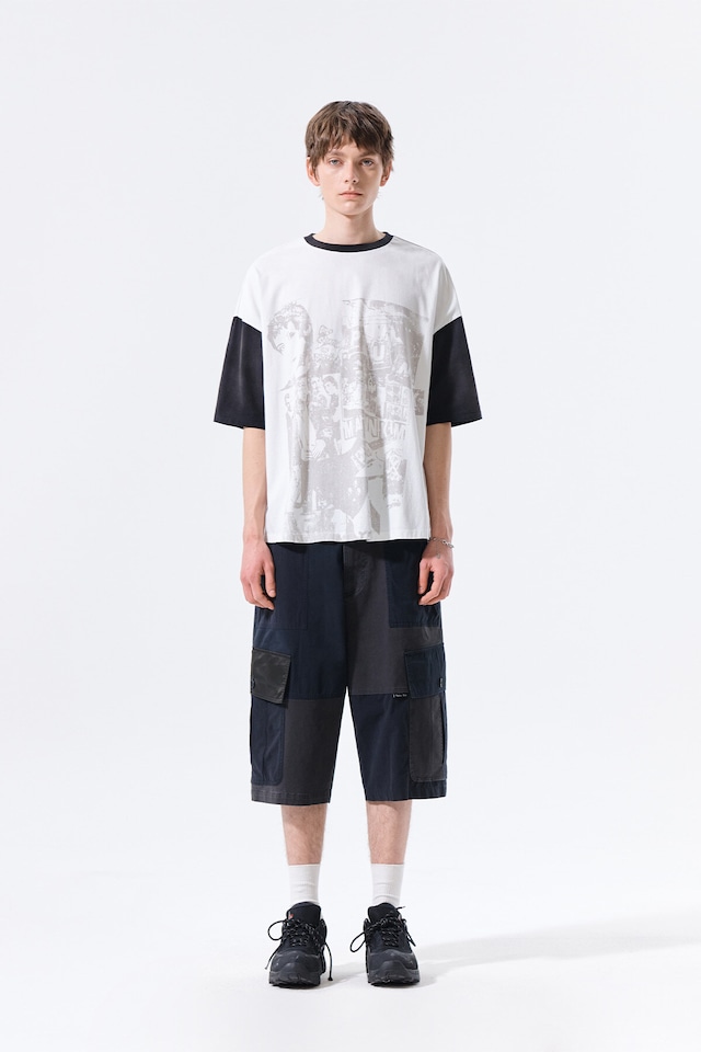 4/20発送 [Matin Kim] PATCHWORK CARGO BERMUDA PANTS FOR MEN IN CHARCOAL 正規品 韓国ブランド 韓国通販 韓国代行 韓国ファッション マーティンキム matinkim 日本 店舗