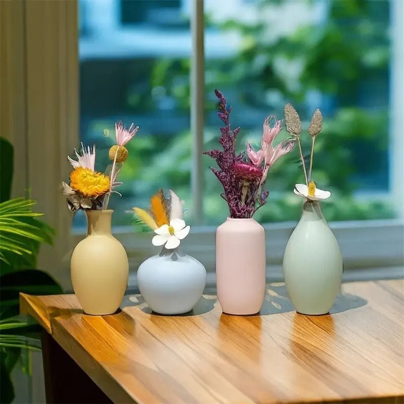 ミニ花器 4点セット セラミック 花瓶 フラワーベース 北欧 おしゃれ