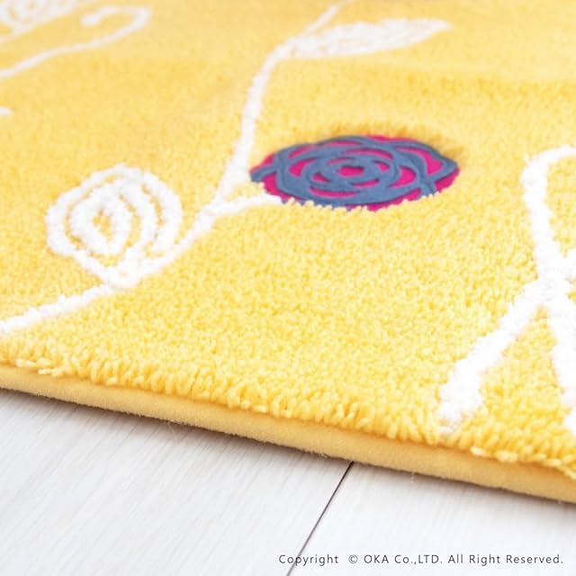オカ(OKA) エトフ 耳長ロングトイレマット 約 105 cm× 70 cm イエロー