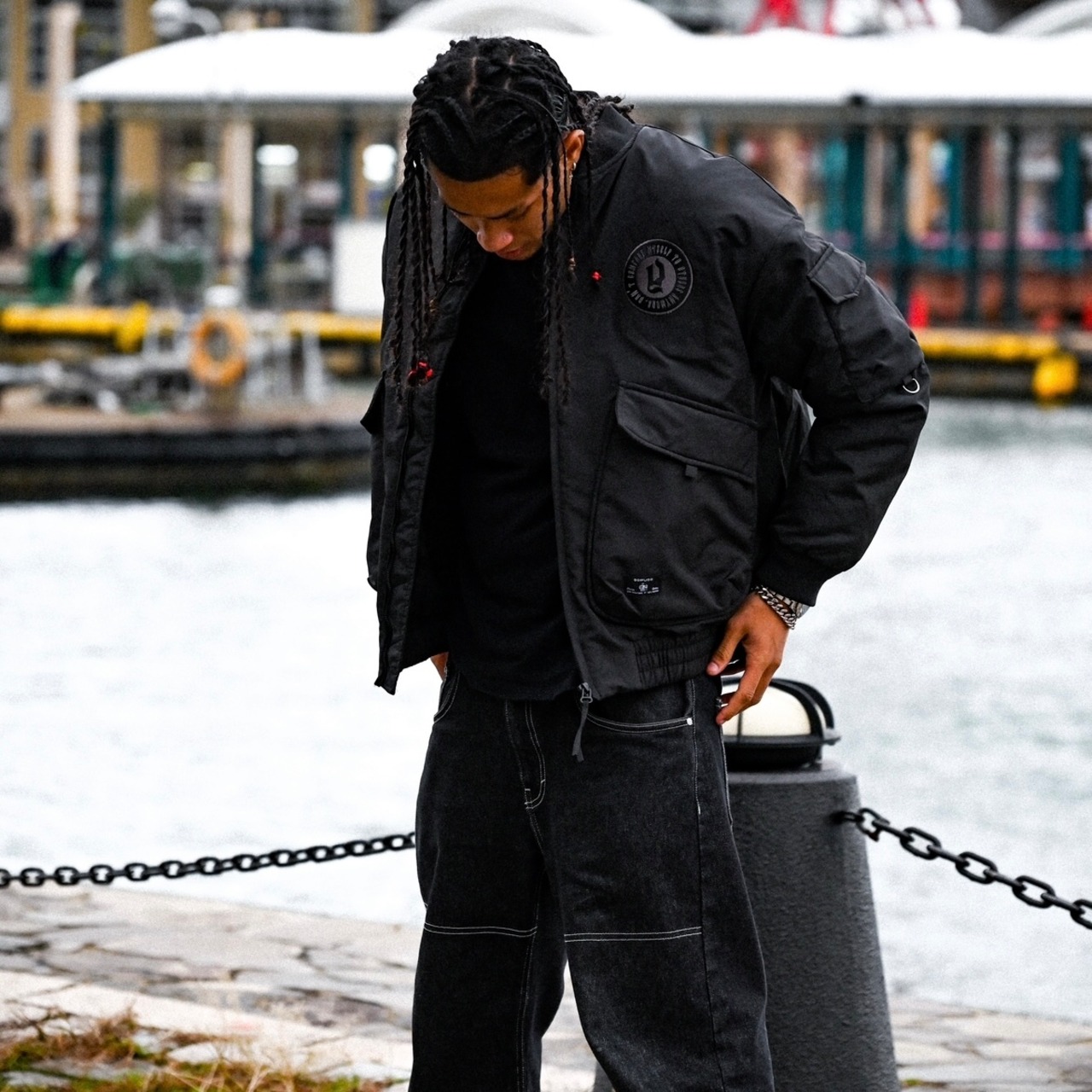 YORU CLUB FLIGHT JACKET【Black】