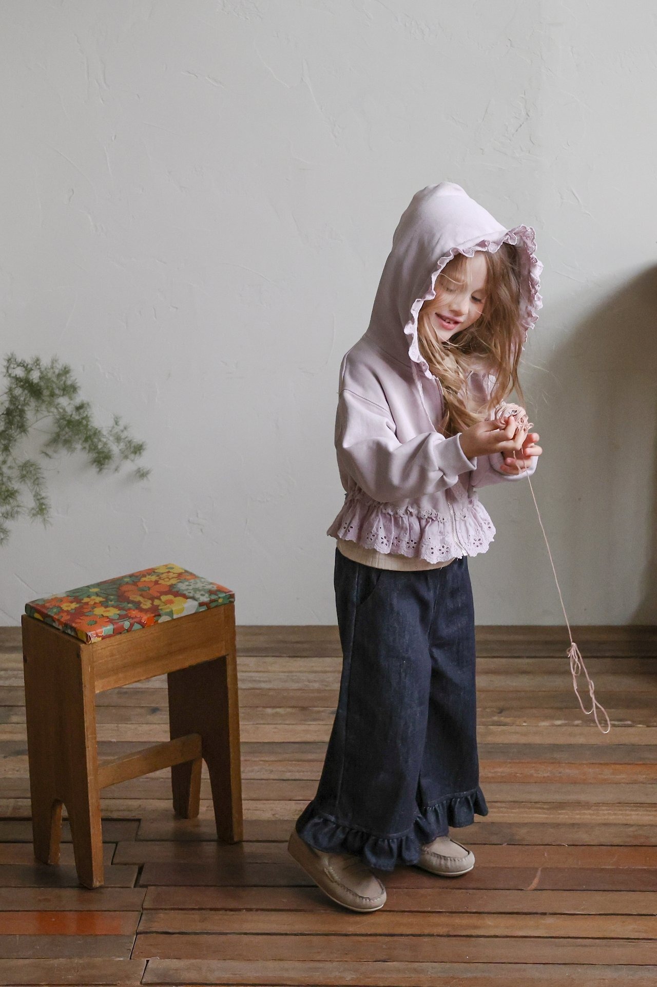 韓国子供服 / 26Autumn / 〖取寄〗puella FLO / シャシャデニムパンツ/ キッズ服 / 女子服 *90~140*