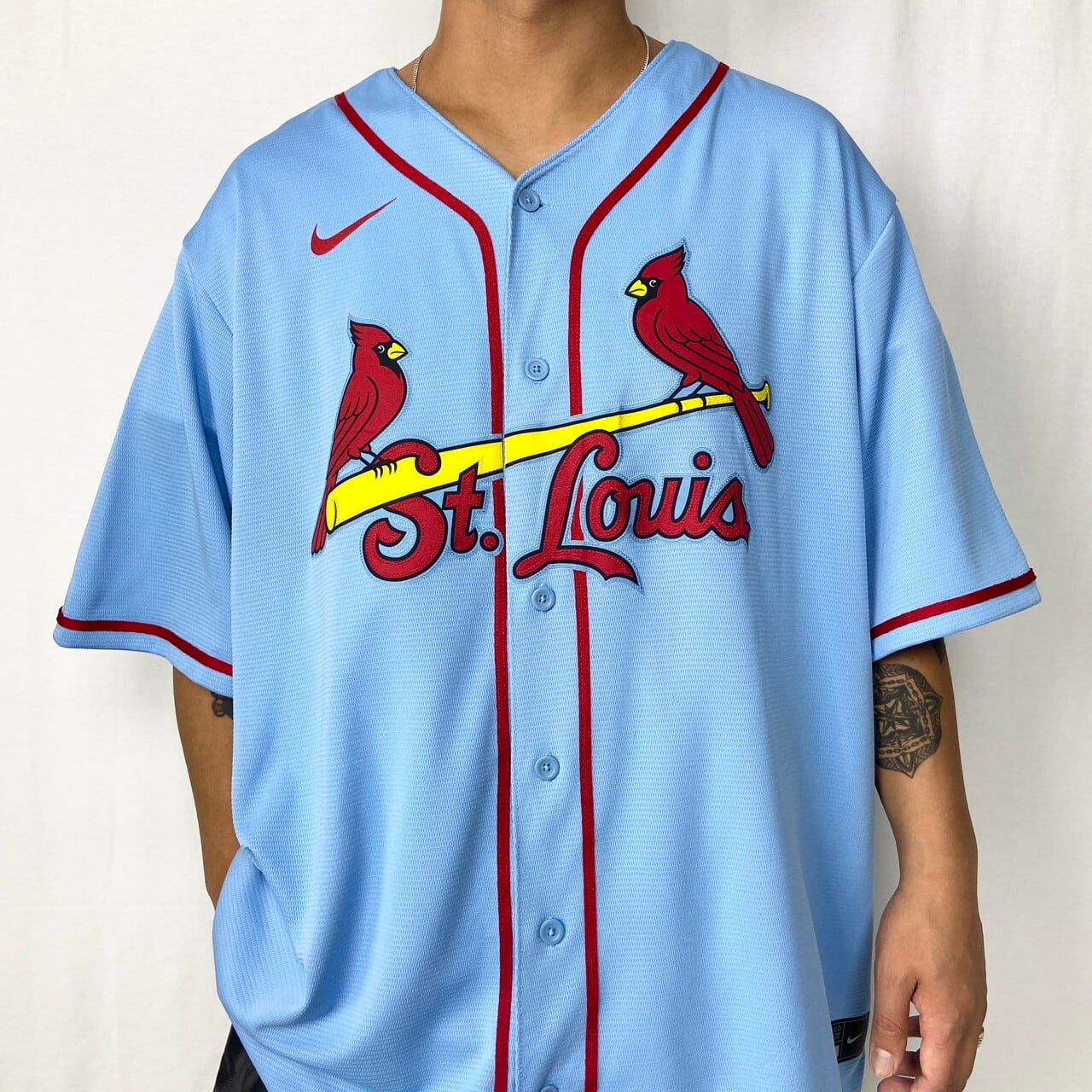 NIKE ナイキ MLB St.Lois Cardinals メッシュ ベースボールシャツ