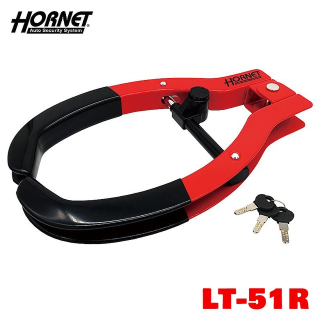 HORNET ホーネット タイヤロック LT-51R レッド ディンプルキー採用 3本付き 防犯ステッカー2枚入り