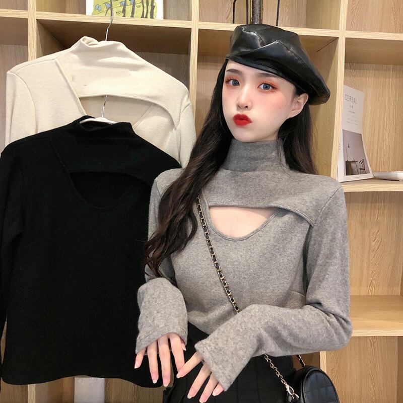 トップス スプリングスタイルスリムTシャツ シャツ ロング 春物 試着室89519402233