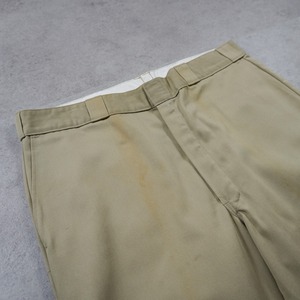 80s Dickies 874 work pants "made in USA" beige W37L28相当 古着