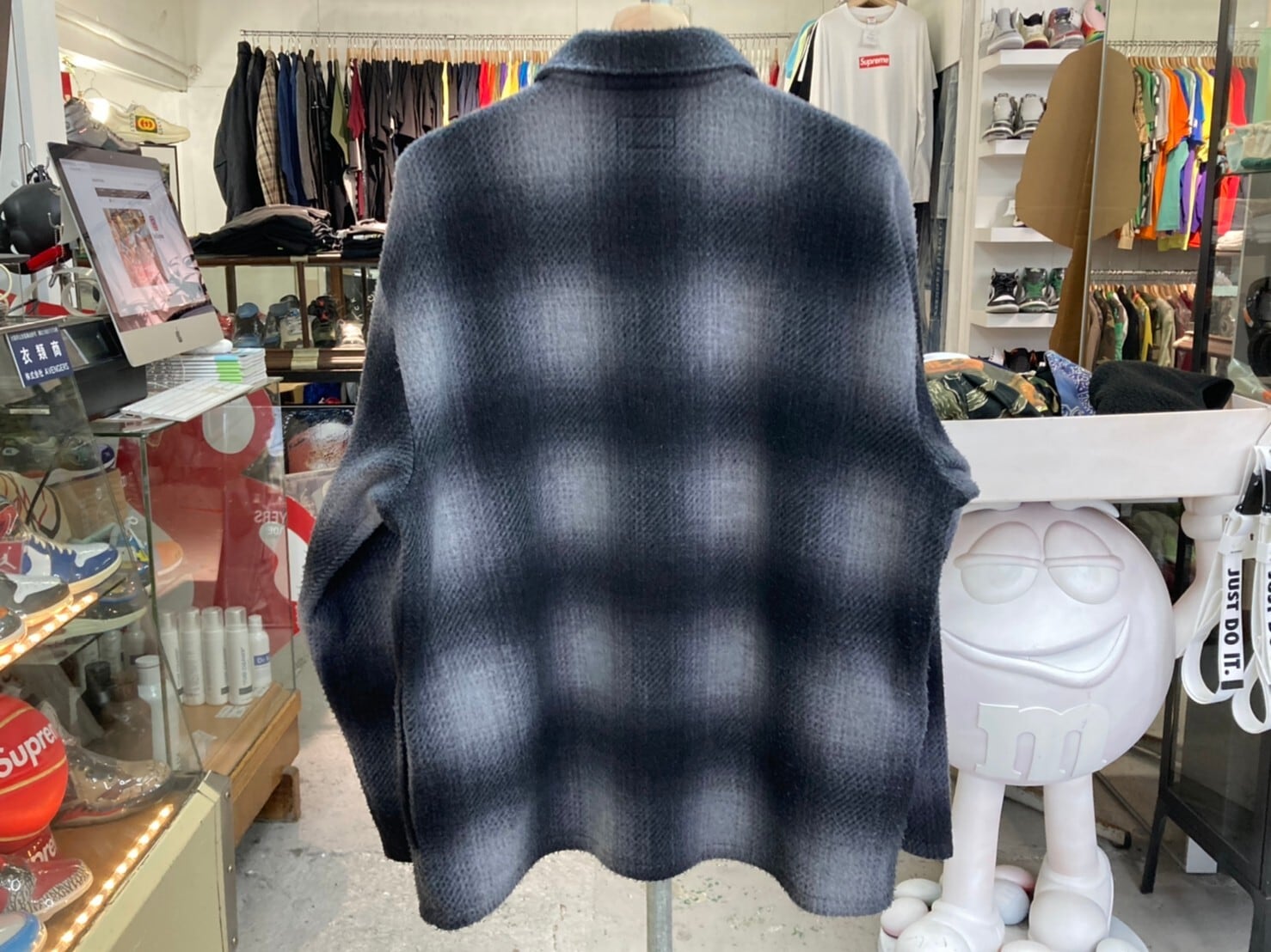 Supreme 20AW SHADOW PLAID FLEECE SHIRT BLACK MEDIUM 160KB2816 