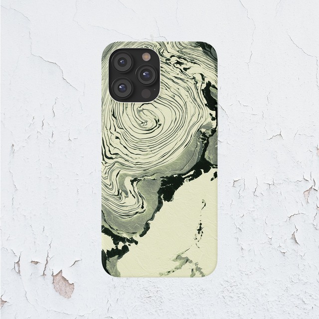 受注生産 iPhoneケース グリーン鉱石マーブル｜大理石風 MARB052A