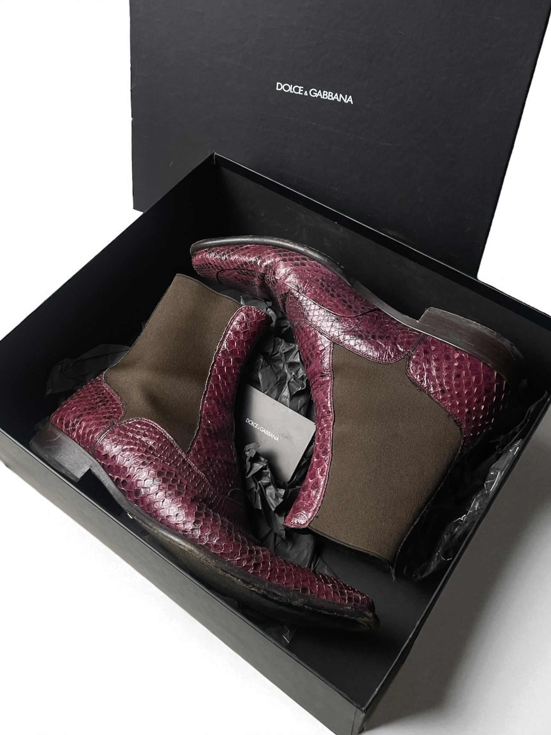 Dolce&Gabbana - Python Leather Side Gore Boots