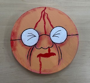 丸キャンバス（小）身代わり村田　直径15㎝