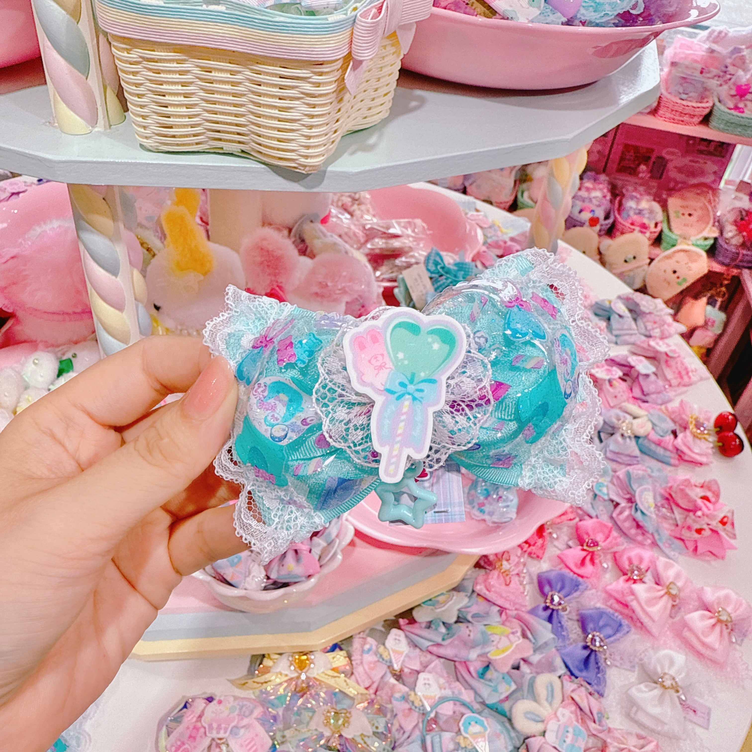 【F7】60-5レースリボンヘアクリップ