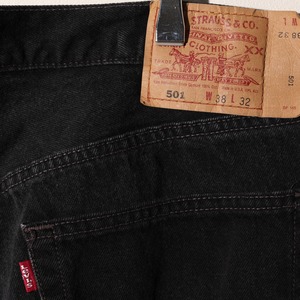 極美品 38×32 501-0660 USA 99年 サルファーブラックデニムパンツ Levi’s リーバイス 黒