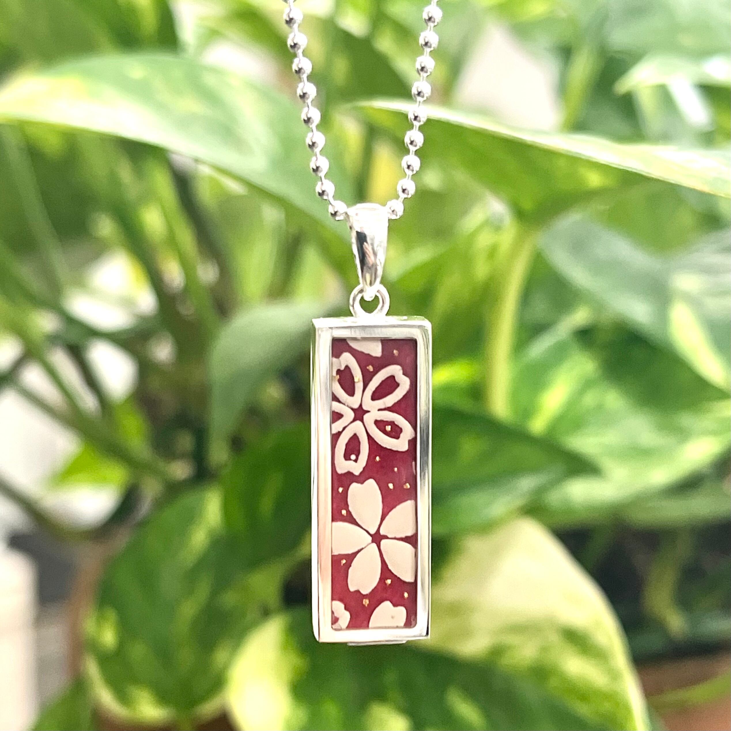 風車】 印傳 和柄 リバーシブル シルバー ネックレス | Pay ID