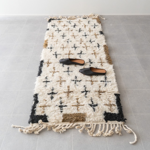 【Vintage】モロッコ・ヴィンテージラグ wool Long "74cm×178cm"