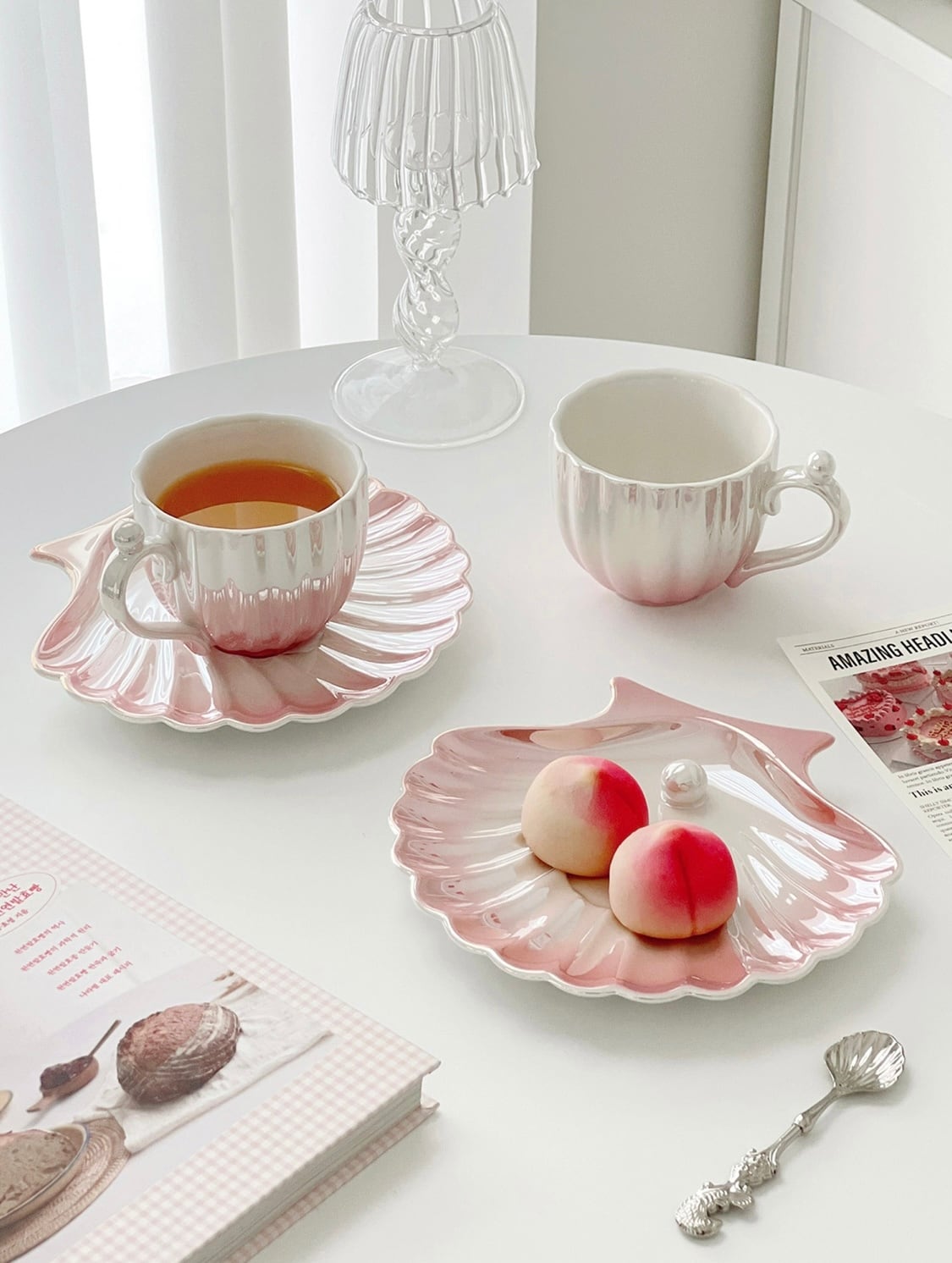 pearl shell cup saucer set 3colors / パール シェル カップ ソーサー
