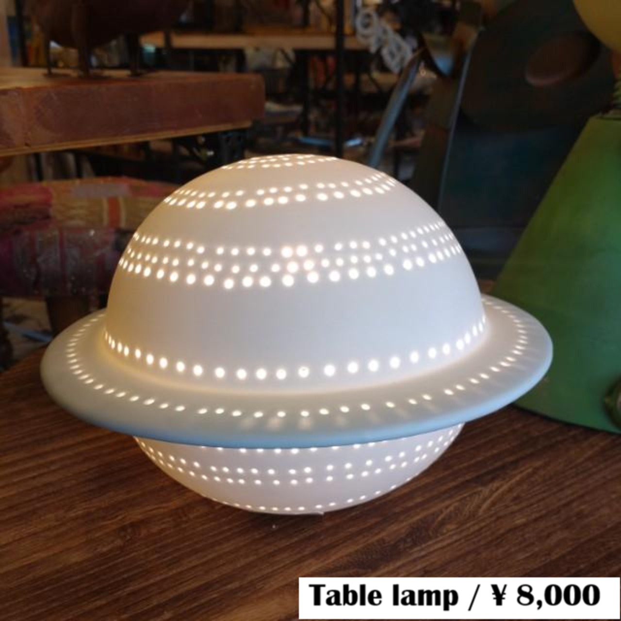 DULTON　PORCELAIN SATURN LIGHT M.WHITE　Table lamp　Light　Simple　Children’s　room　Bed room　Living　Lamp Stand Lamp