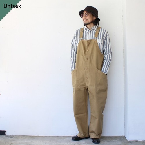 HARVESTY チノクロスオーバーオール CHINO CLOTH OVERALLS / A12008　（Khaki beige）