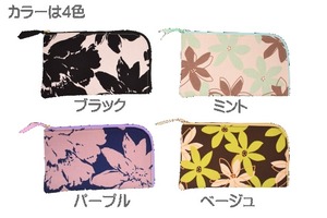 [JERI MARL] 制菌 抗菌 防臭 マスクケース ポーチ 花柄 (ブラック) 携帯用 工房 手作り 日本製 エコパッケージ MX-0008-132