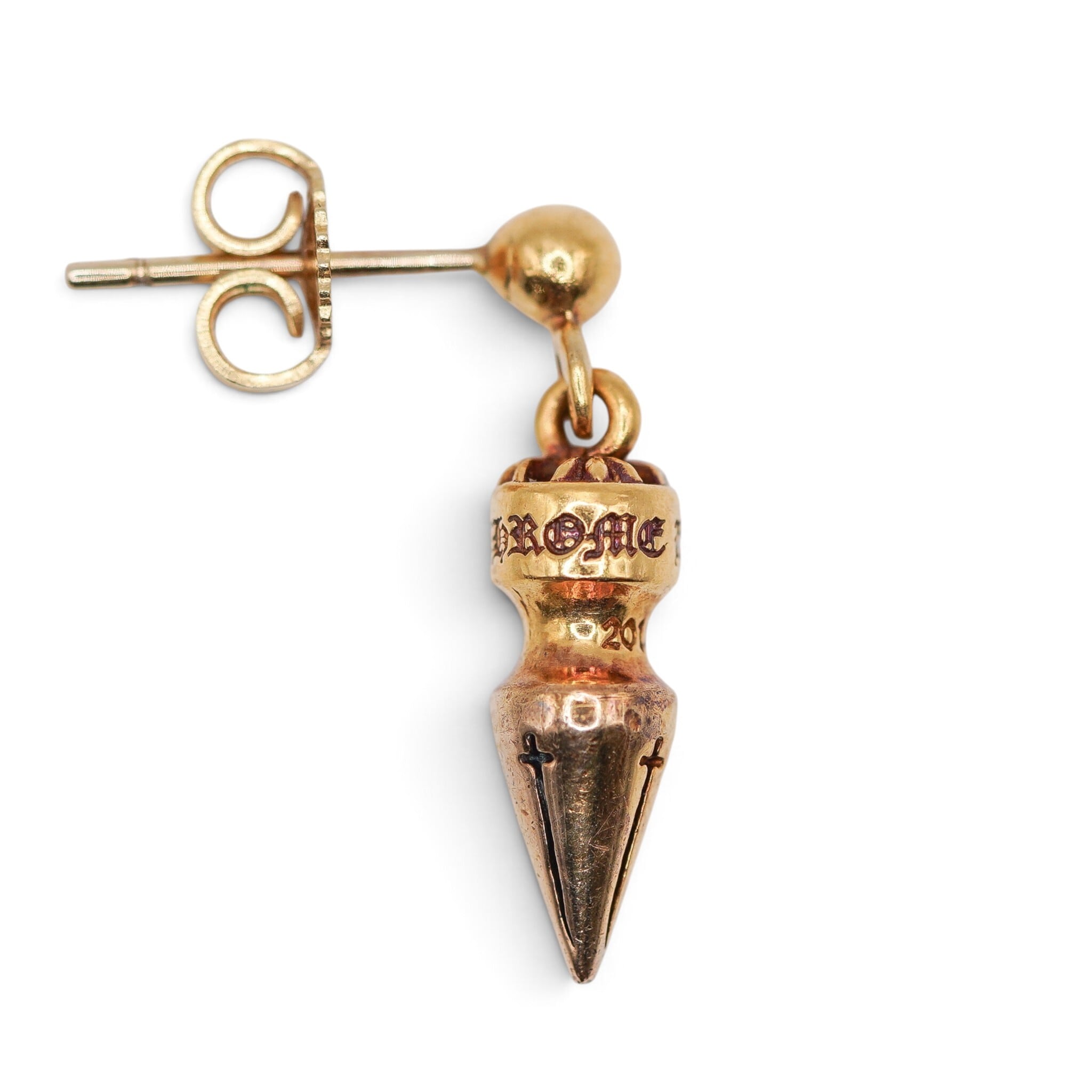 CHROME HEARTS クロムハーツ 22K Gold Spike Tiny Drop Earrings