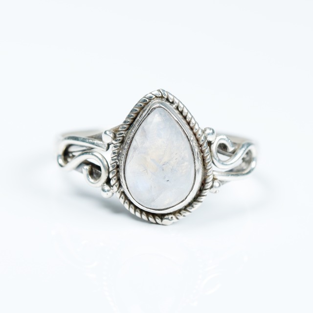Bluemoonstone Teardrop Silver Ring #18