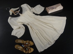 ★9号★襟付き胸元レ－スフレア－ワンピ(OPN5297)