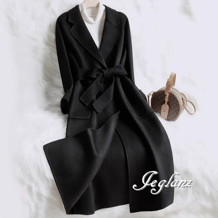 上品 ニット コート チェスター ガウン 共ベルト エレガント 2色(MB482)τ