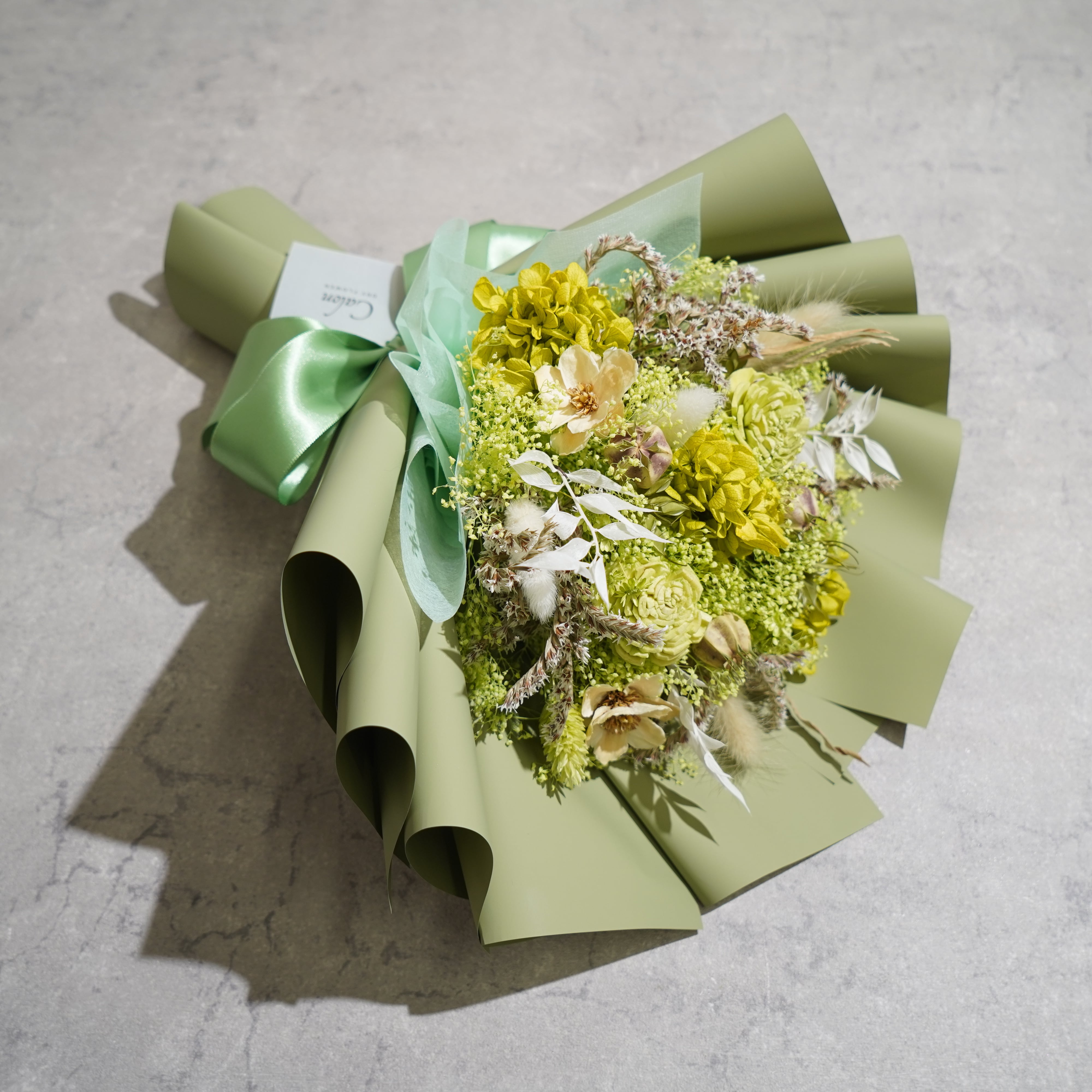 ドライフラワーの花束 Mサイズ ライトグリーン M-559≪限定1点≫