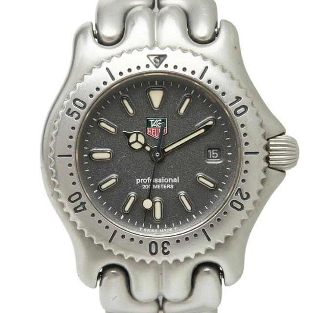 タグホイヤー プロフェッショナル セル 腕時計 S99.215 クオーツ グレー文字盤 ステンレススチール レディース TAG HEUER 【中古】